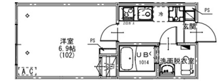 ＫＥＩＡＩ　ＲＥＳＩＤＥＮＣＥ　北習志野 102号室 間取り