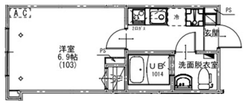 ＫＥＩＡＩ　ＲＥＳＩＤＥＮＣＥ　北習志野 103号室 間取り