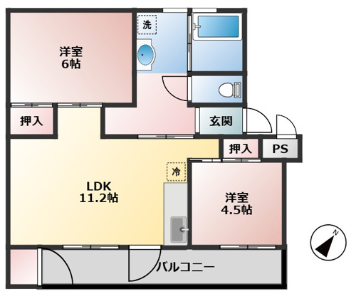 船橋グリーンハイツ３号棟 402号室 間取り