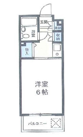 ＧＡＲＤＥＮ　ＣＯＵＲＴ　ＦＵＮＡＢＡＳＨＩ 307号室 間取り