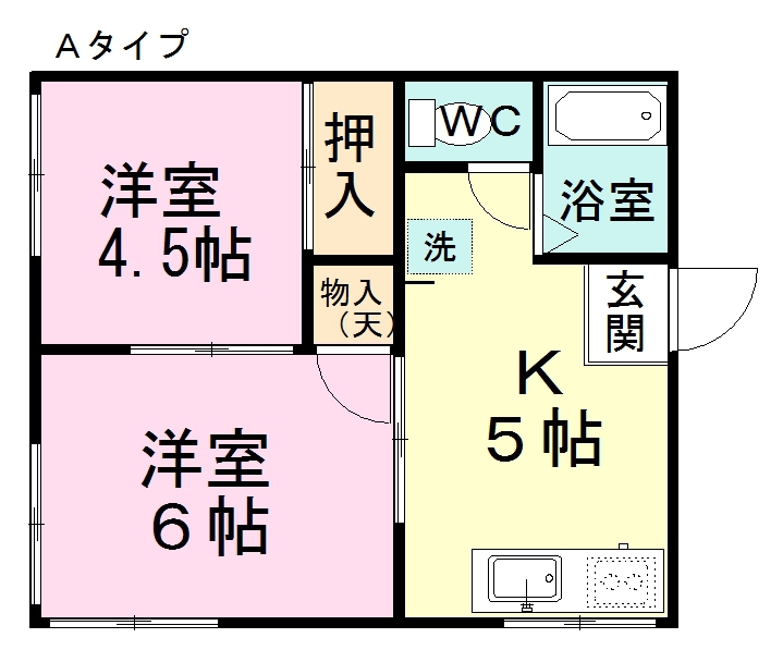 アケノハイツ 101号室 間取り