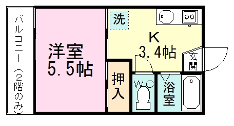 カレッジメント習志野Ａ 206号室 間取り