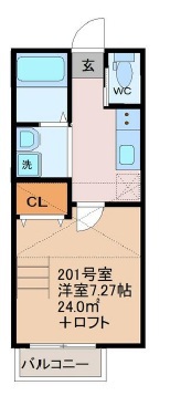 ライズ八千代台 201号室 間取り