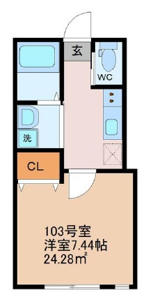 ライズ八千代台 103号室 間取り