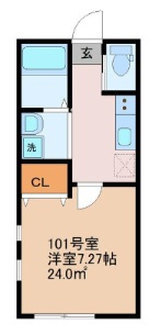 ライズ八千代台 101号室 間取り