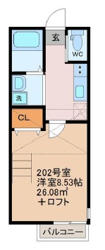 ライズ八千代台 202号室 間取り