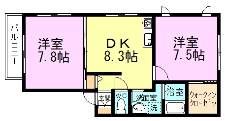 メルベーユ芝山 101号室 間取り