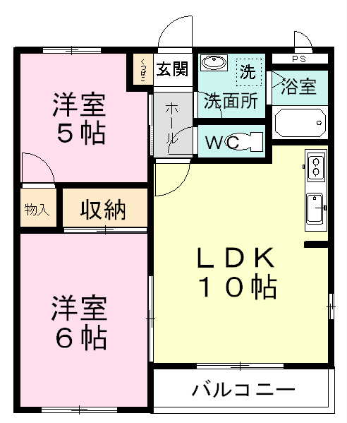 メゾンドベル 201号室 間取り