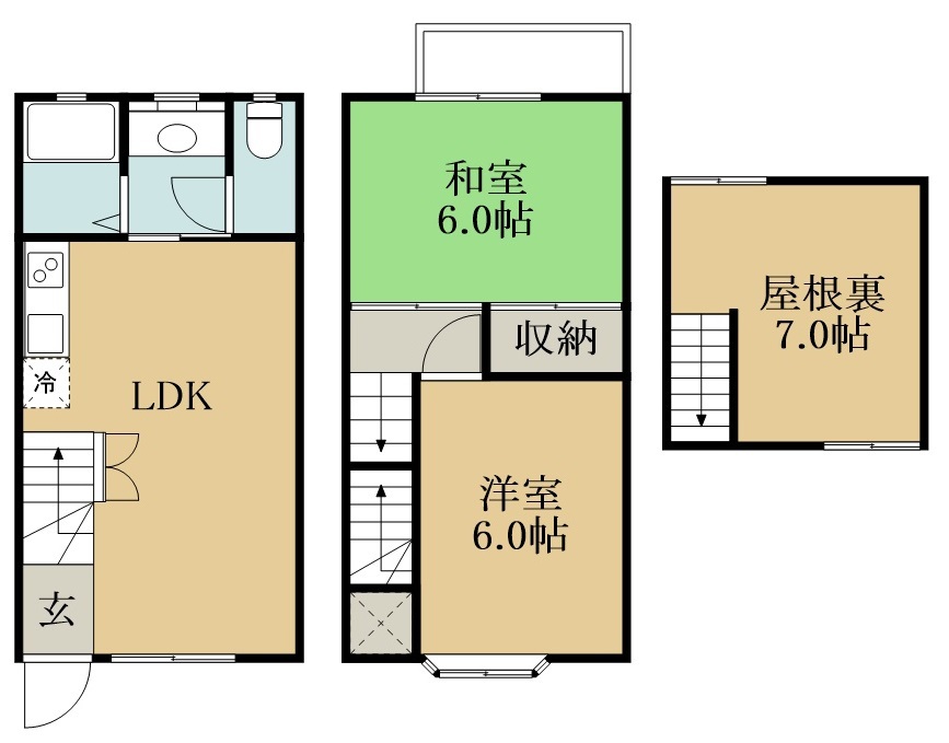 ハイツ中島 2号室 間取り