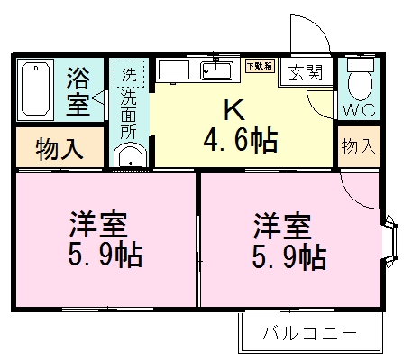 パークサイド金杉 201号室 間取り