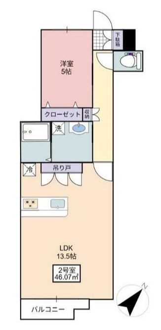 フローリッシュ大久保Ⅱ 202号室 間取り