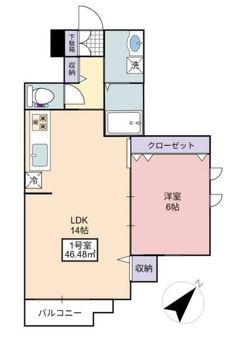 フローリッシュ大久保Ⅱ 301号室 間取り