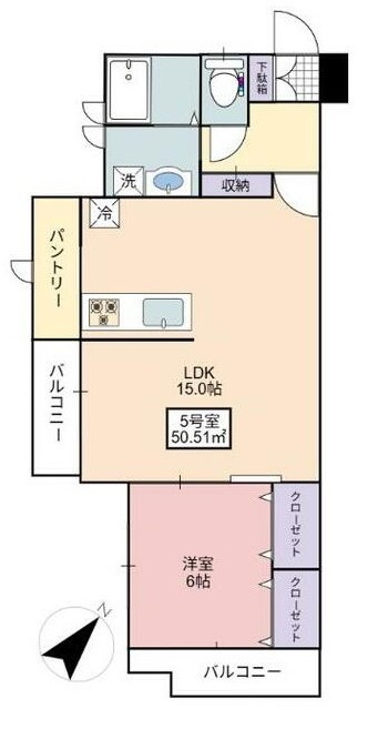 フローリッシュ大久保Ⅱ 105号室 間取り