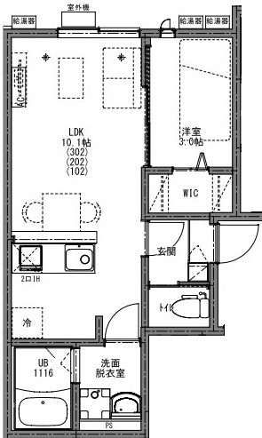 ＫＥＩＡＩ　ＲＥＳＩＤＥＮＣＥ　八千代中央 302号室 間取り