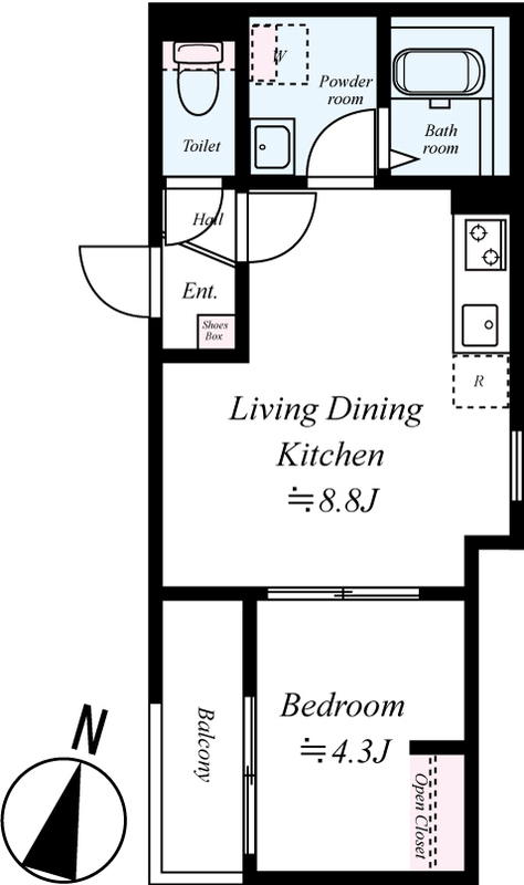 ＧＲＡＤＵＳ志津 303号室 間取り