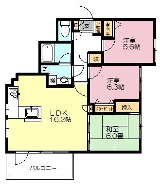リーベスト勝田台　エルベールの街 C-204号室 間取り