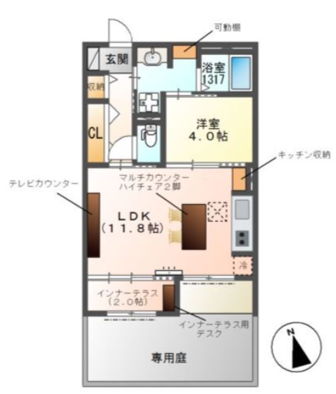 パークエステートⅠ 305号室 間取り