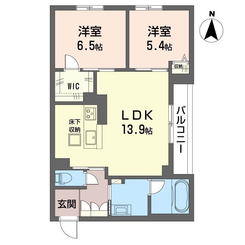 トラストメゾン白木蓮Ⅰ 202号室 間取り