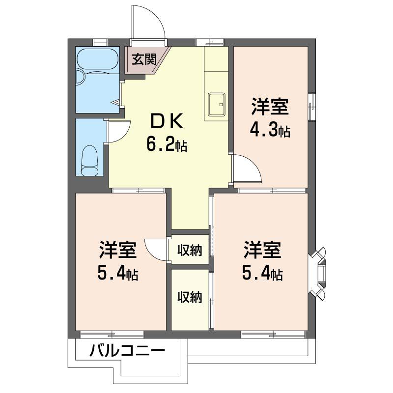リンドフィールド 201号室 間取り