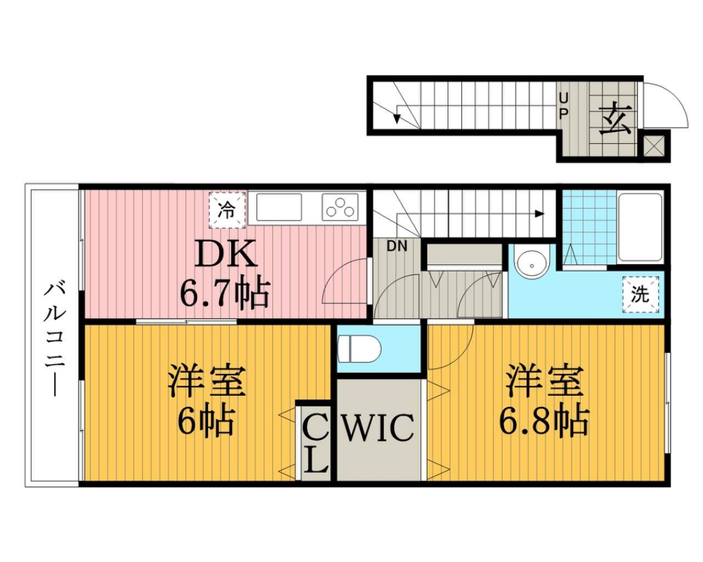 メゾンときわ鎌ヶ谷 205号室 間取り