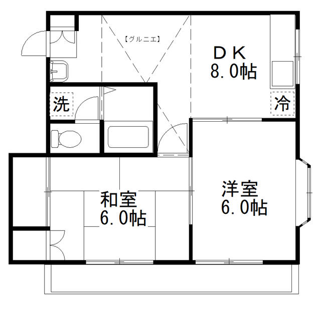 トラストハイツ 202号室 間取り