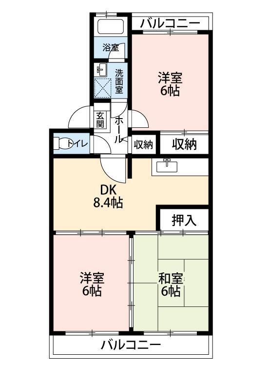 ロイヤルグリーン八千代４号棟 38号室 間取り