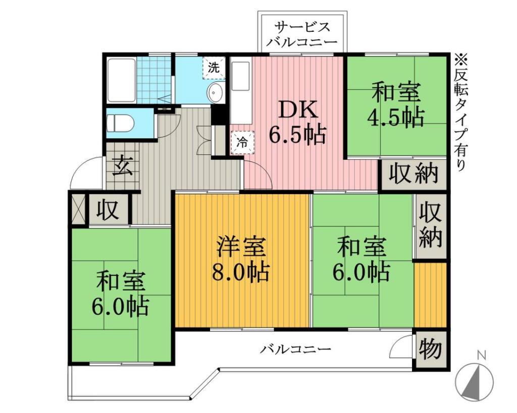 船橋グリーンハイツ　１－４－４号棟 102号室 間取り