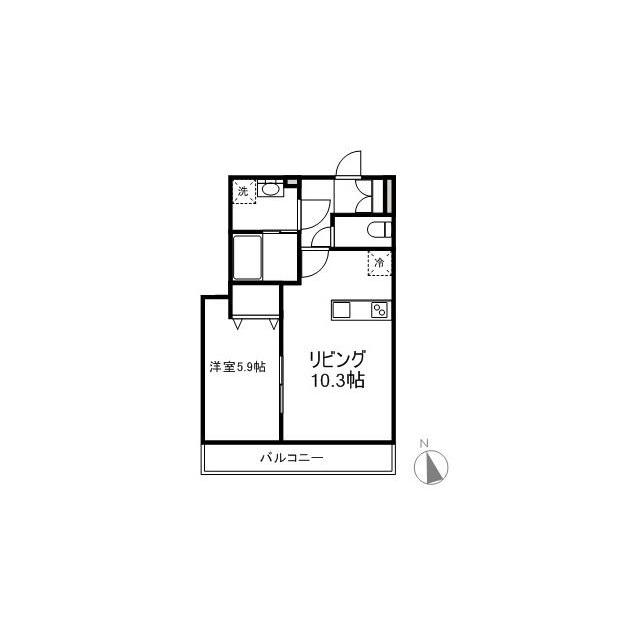 クオーレ東習志野 103号室 間取り