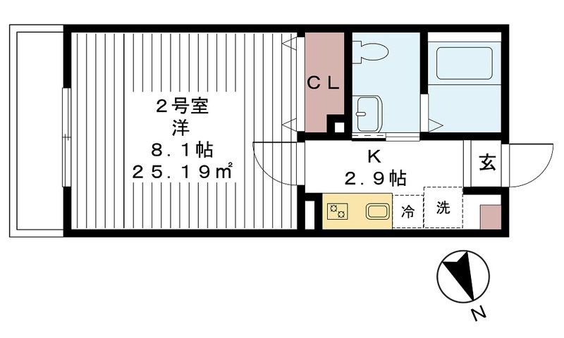グレース新鎌ヶ谷 202号室 間取り