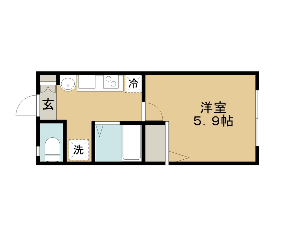 フェリオ咲が丘 204号室 間取り