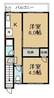 金杉ハイツ 201号室 間取り