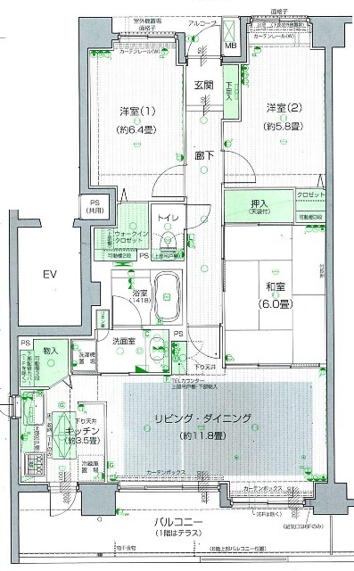 グランコート習志野駅前 601号室 間取り