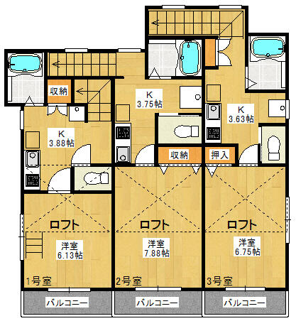 Ｌｕｍｉｅｒａ 202号室 間取り