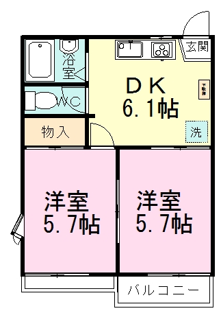 フォーブル西習志野 201号室 間取り