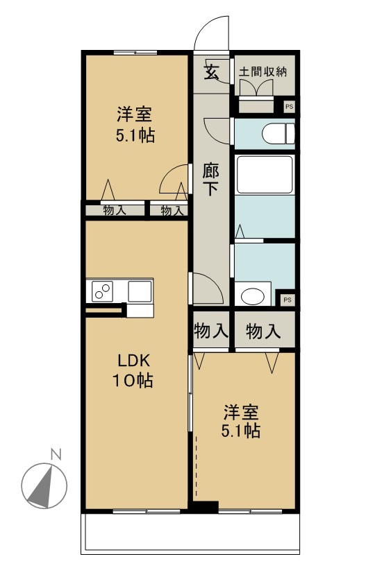 グラシア北習志野 303号室 間取り