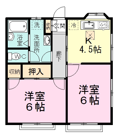 コットンハウス 102号室 間取り