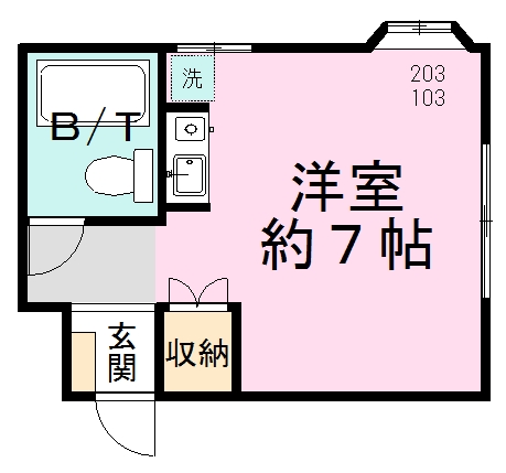 ヴィラはざま 103号室 間取り
