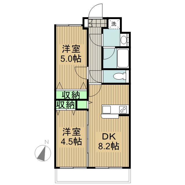 グレースコート 305号室 間取り