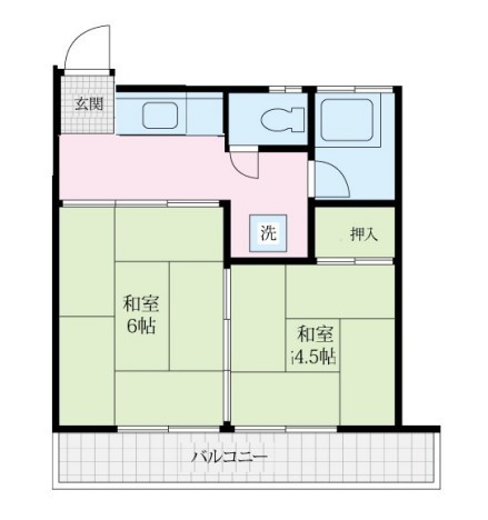 第六コーポ 201号室 間取り