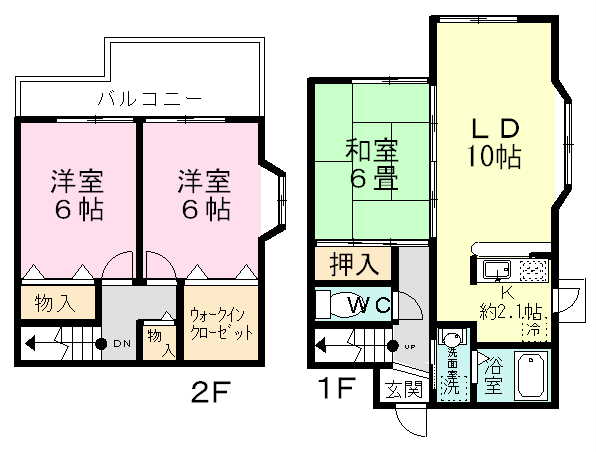 テラスハウスサクマⅢ B号室 間取り