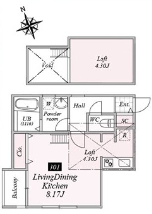 Ｈｉｓｔｏｒｉａ大久保 301号室 間取り
