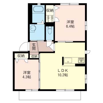 ボナールワコー 101号室 間取り