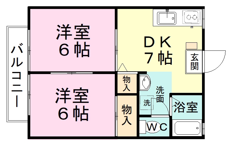 村山ハイツＡ 202号室 間取り