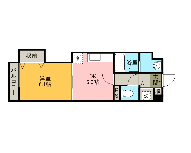 グリュック 308号室 間取り