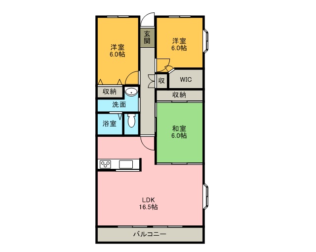 パラシオ 703号室 間取り