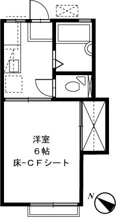 ロータスハイツＢ棟 206号室 間取り