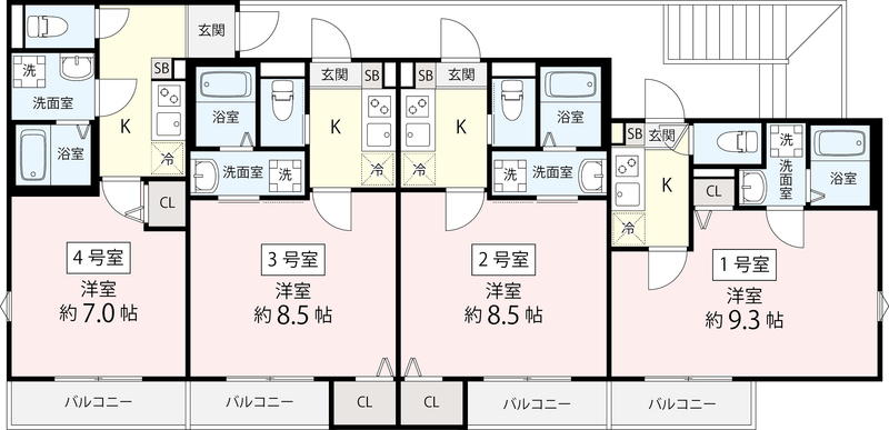 Ｎｅｘｕｓ　Ⅰ 101号室 間取り