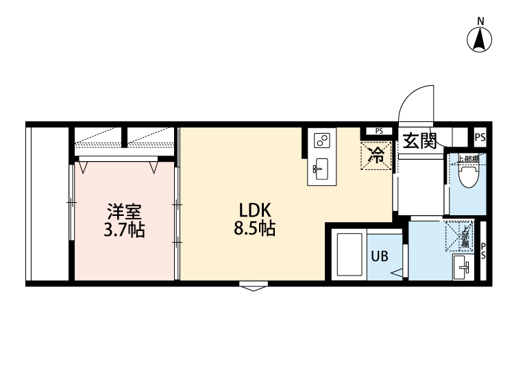 ｒｏｂｏｔ　ｈｏｍｅ　前原Ⅱ 303号室 間取り