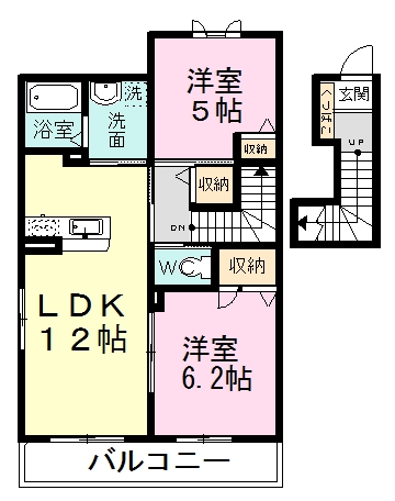 プリュムルージュ 202号室 間取り