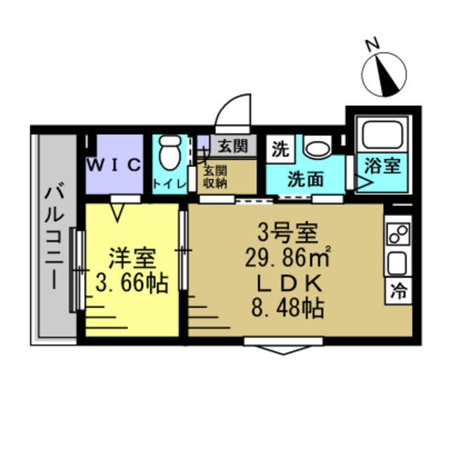 コンフォート薬園台 103号室 間取り
